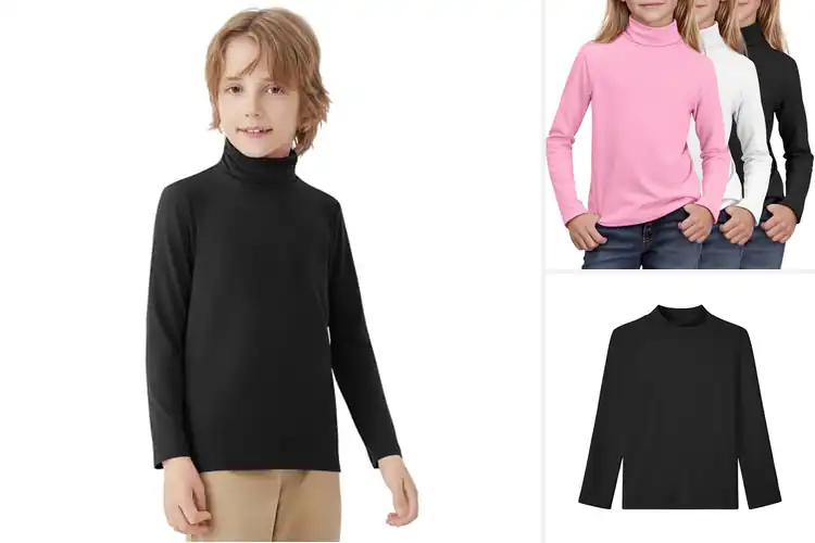 Detailed view of Best Kids Turtleneck Shirts for Warmth & Style
